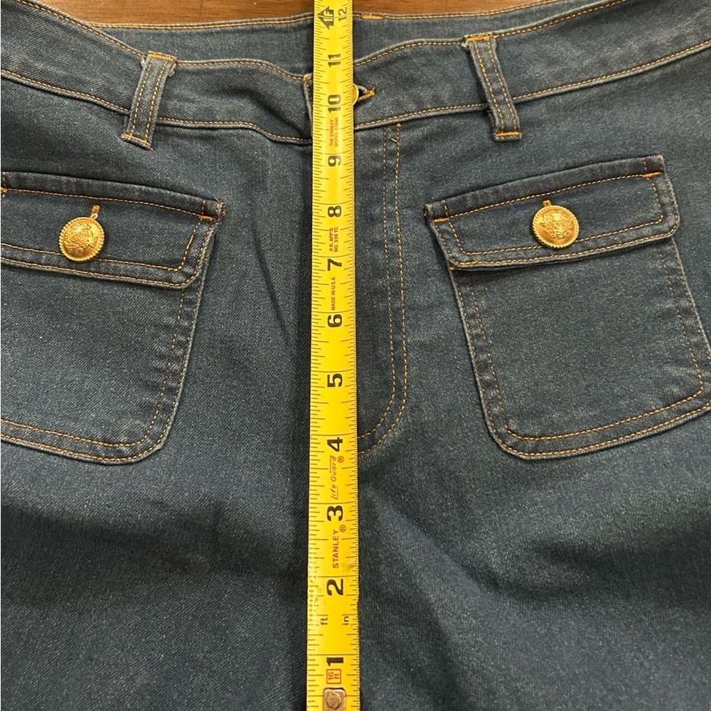 Jason Wu Stretch Wide Leg Jeans Size 6 Gold Buttons New Without Tags - Picture 5 of 12